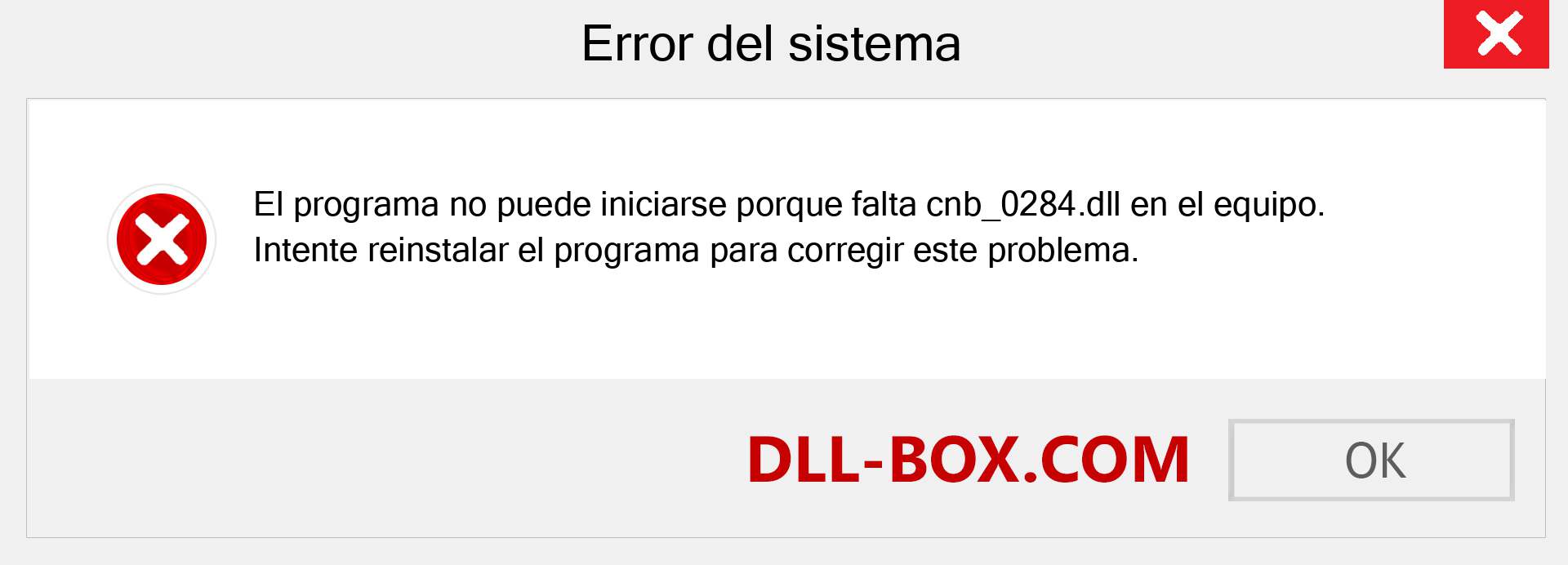 ¿Falta el archivo cnb_0284.dll ?. Descargar para Windows 7, 8, 10 - Corregir cnb_0284 dll Missing Error en Windows, fotos, imágenes